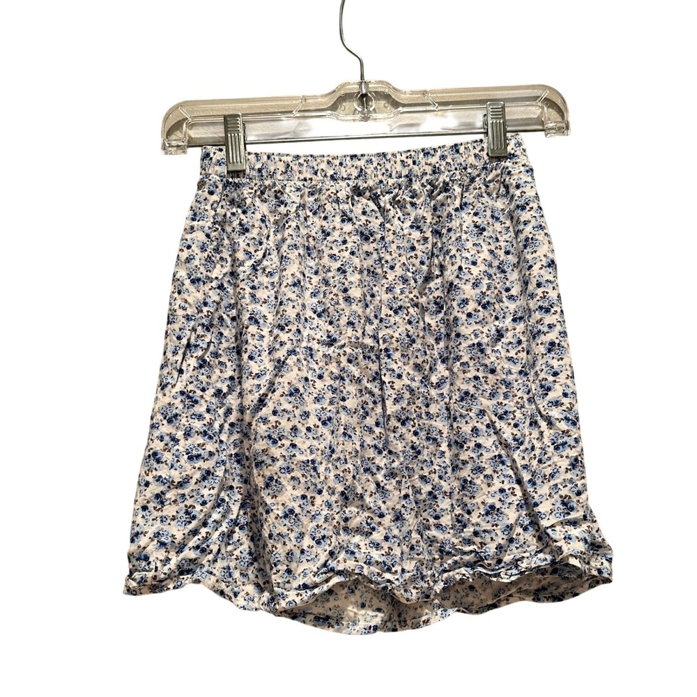 H&M Blue‎ Floral Mini Skirt Cottagecore Coquette US 2 Summer Girly